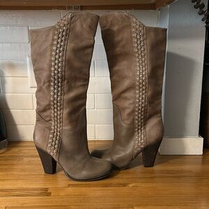 MIA Limited Edition Fahrenheit Brown Leather Knee High Riding Boots Size 9 M